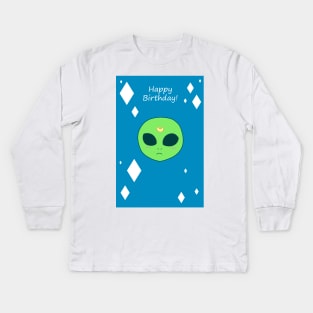 Happy Birthday - Alien Face Kids Long Sleeve T-Shirt